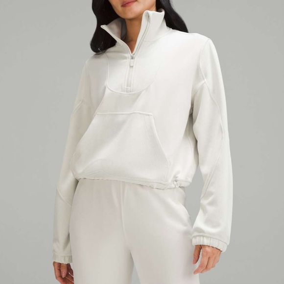 lululemon athletica Tops - LULULEMON Brushed Softstreme Ribbed Half Zip Bone 2023 Size 6